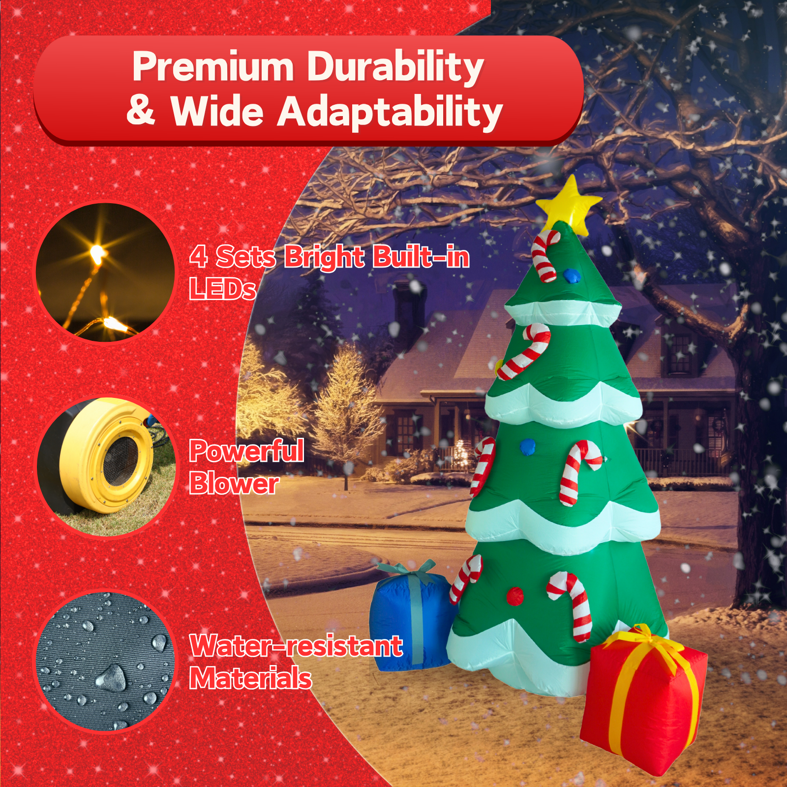 7FT Inflatable Christmas Tree Outdoor Decoration - PartyTimeSolution