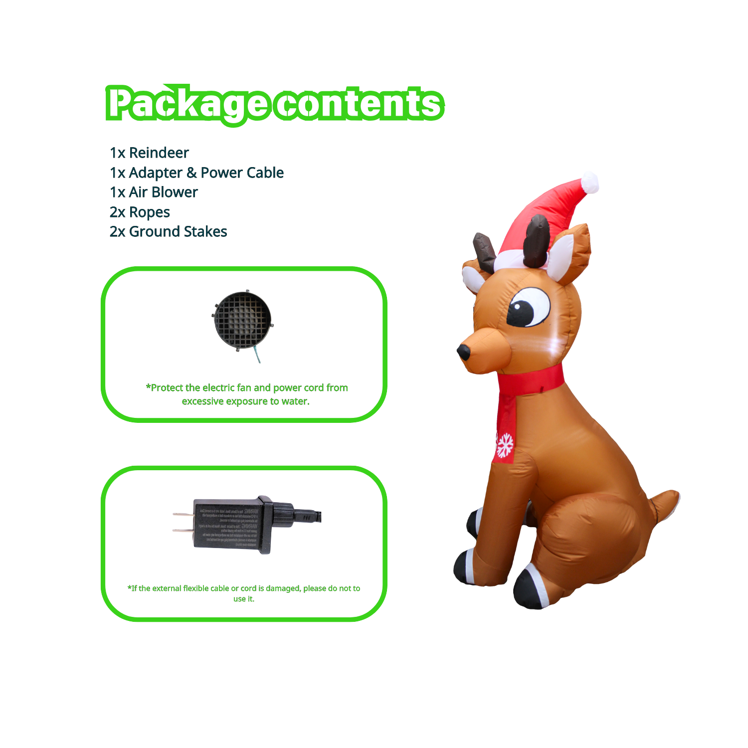 6FT Christmas Inflatable Reindeer Outdoor Decoration - PartyTimeSolution