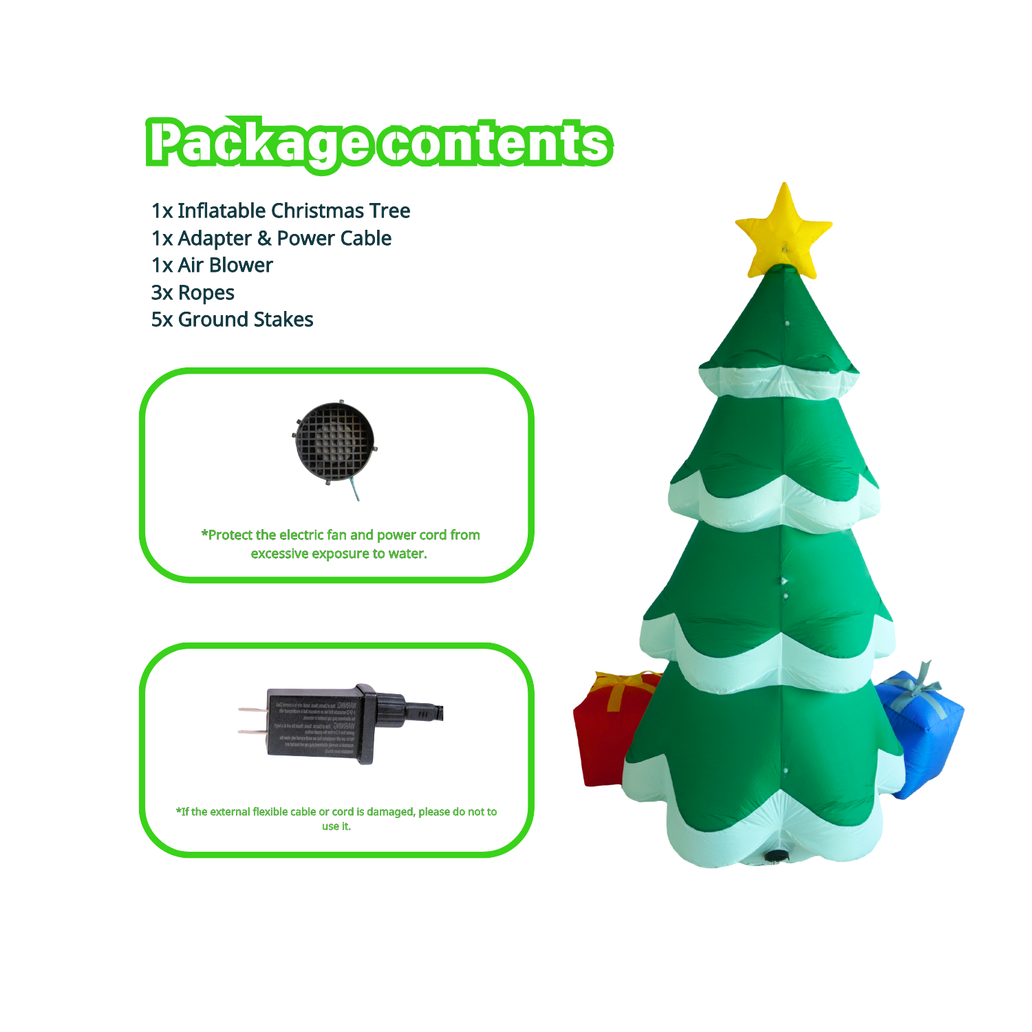 7FT Inflatable Christmas Tree Outdoor Decoration - PartyTimeSolution