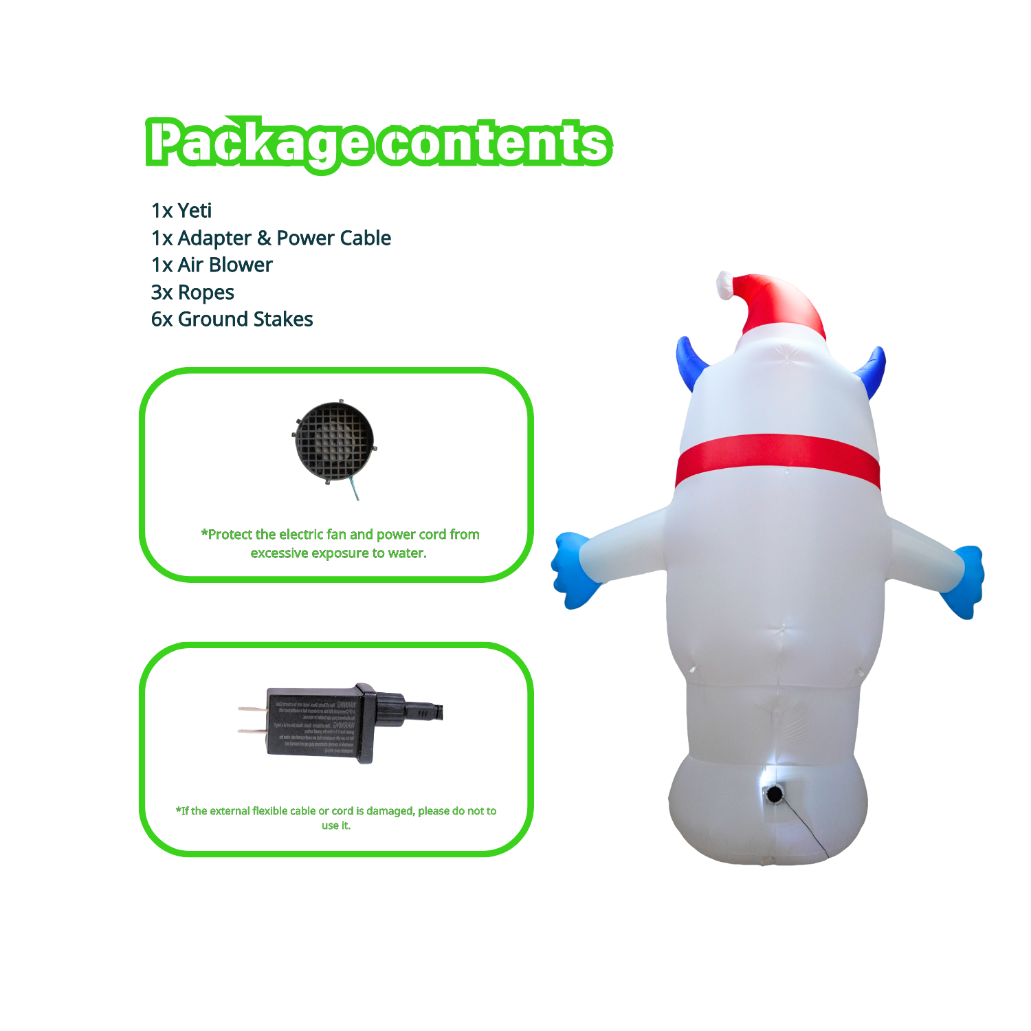 12FT Christmas Inflatable Yeti Christmas Outdoor Decoration - PartyTimeSolution