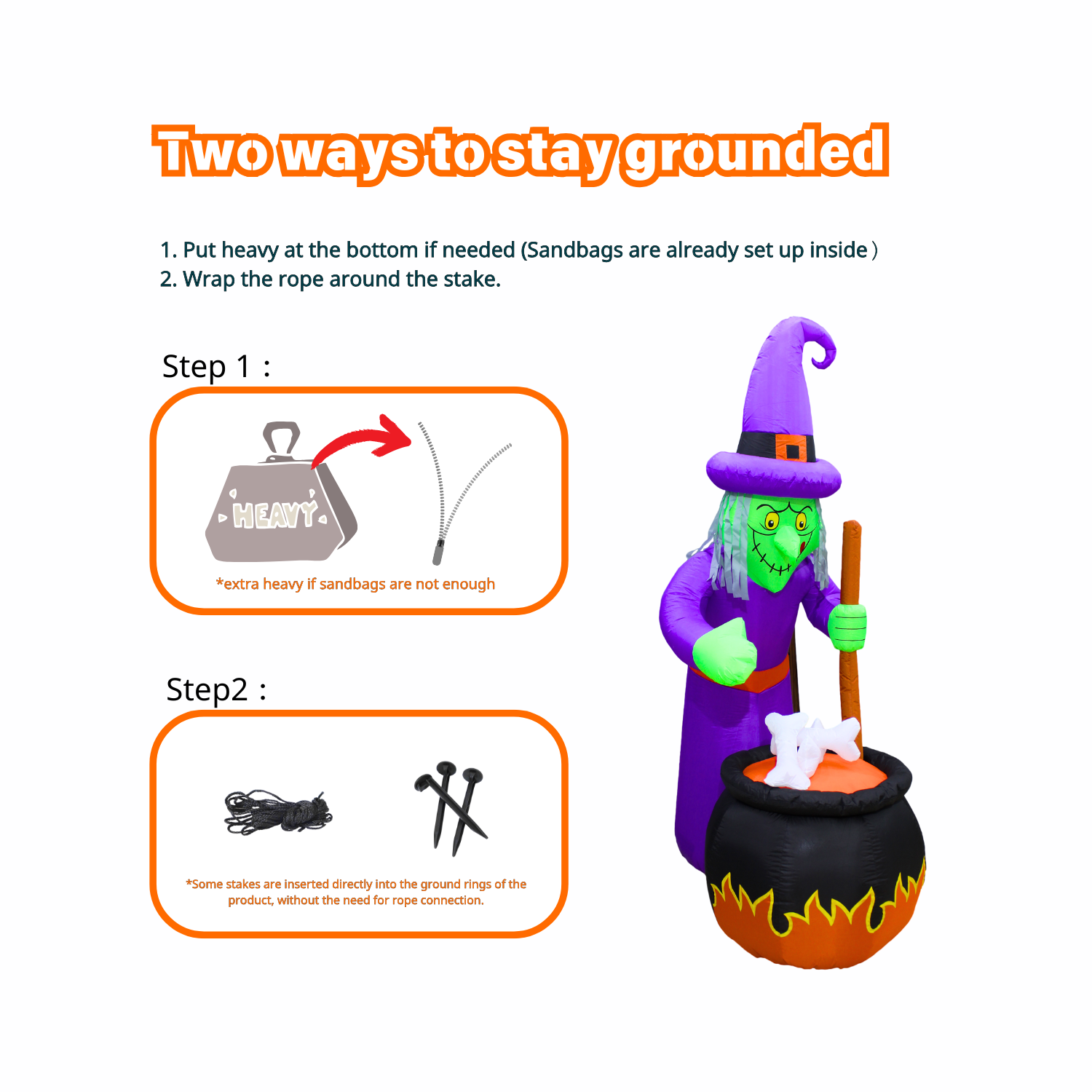 PTS 7FT Inflatable Witcher with Pot Outdoor Decoration - PartyTimeSolution