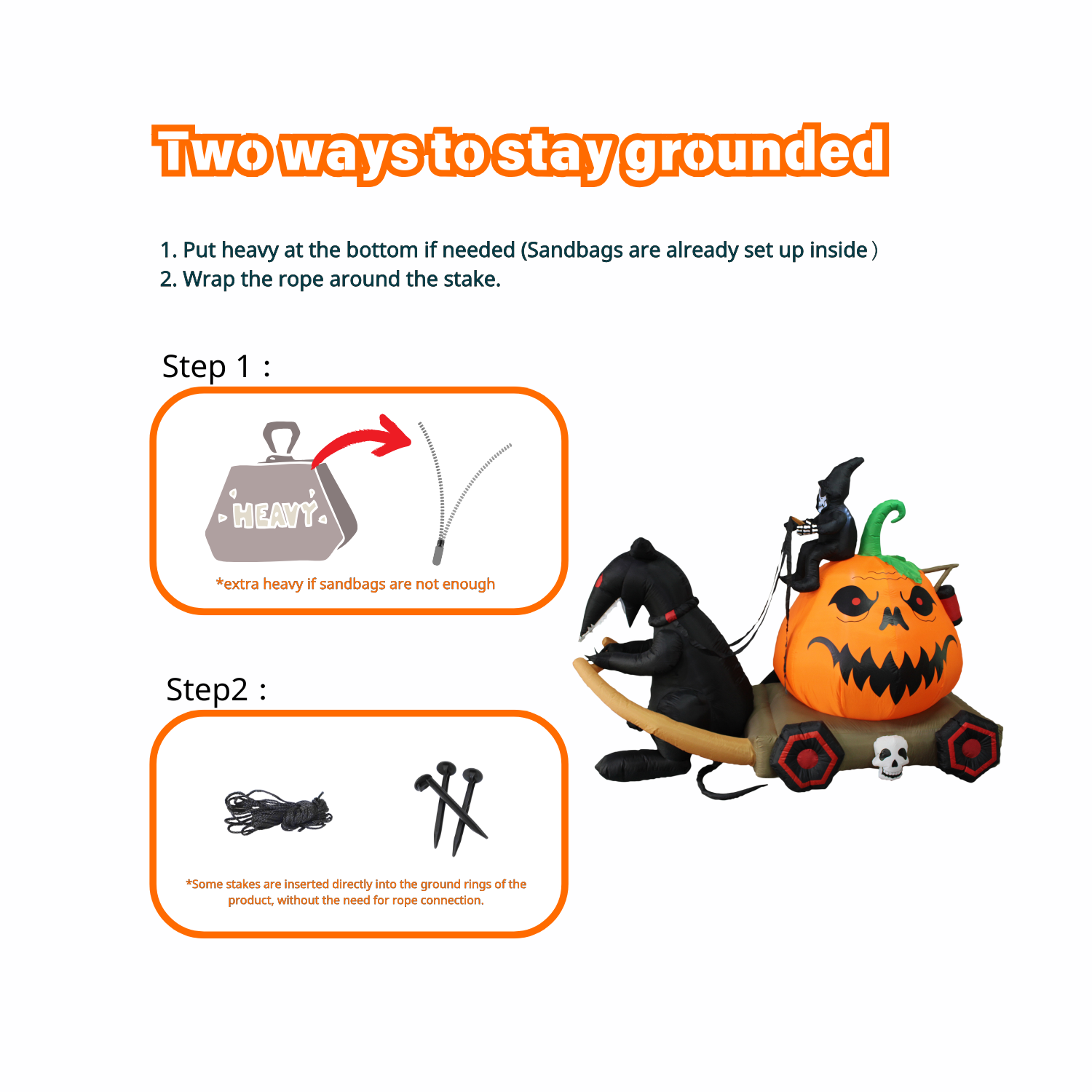 PTS 9FT Inflatable Pumpkin with Carriage Outdoor Decoration - PartyTimeSolution