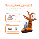 PTS 9FT Inflatable Ghost with Tree and Pumpkin Outdoor Decoration - PartyTimeSolution