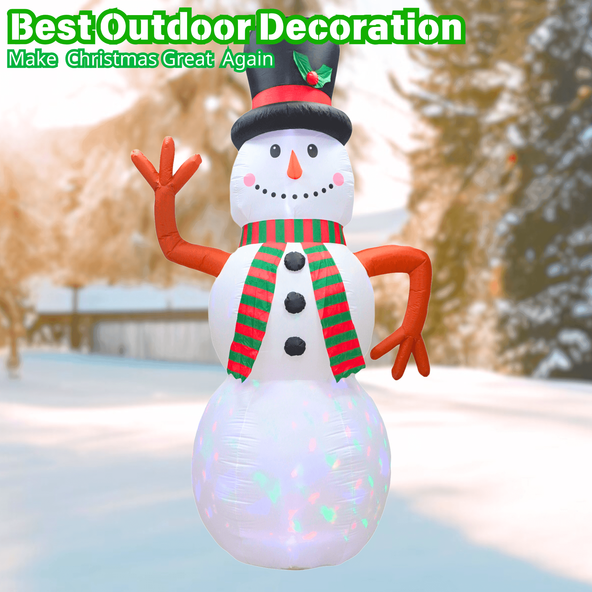12FT Inflatable Snowman Outdoor Decoration - PartyTimeSolution
