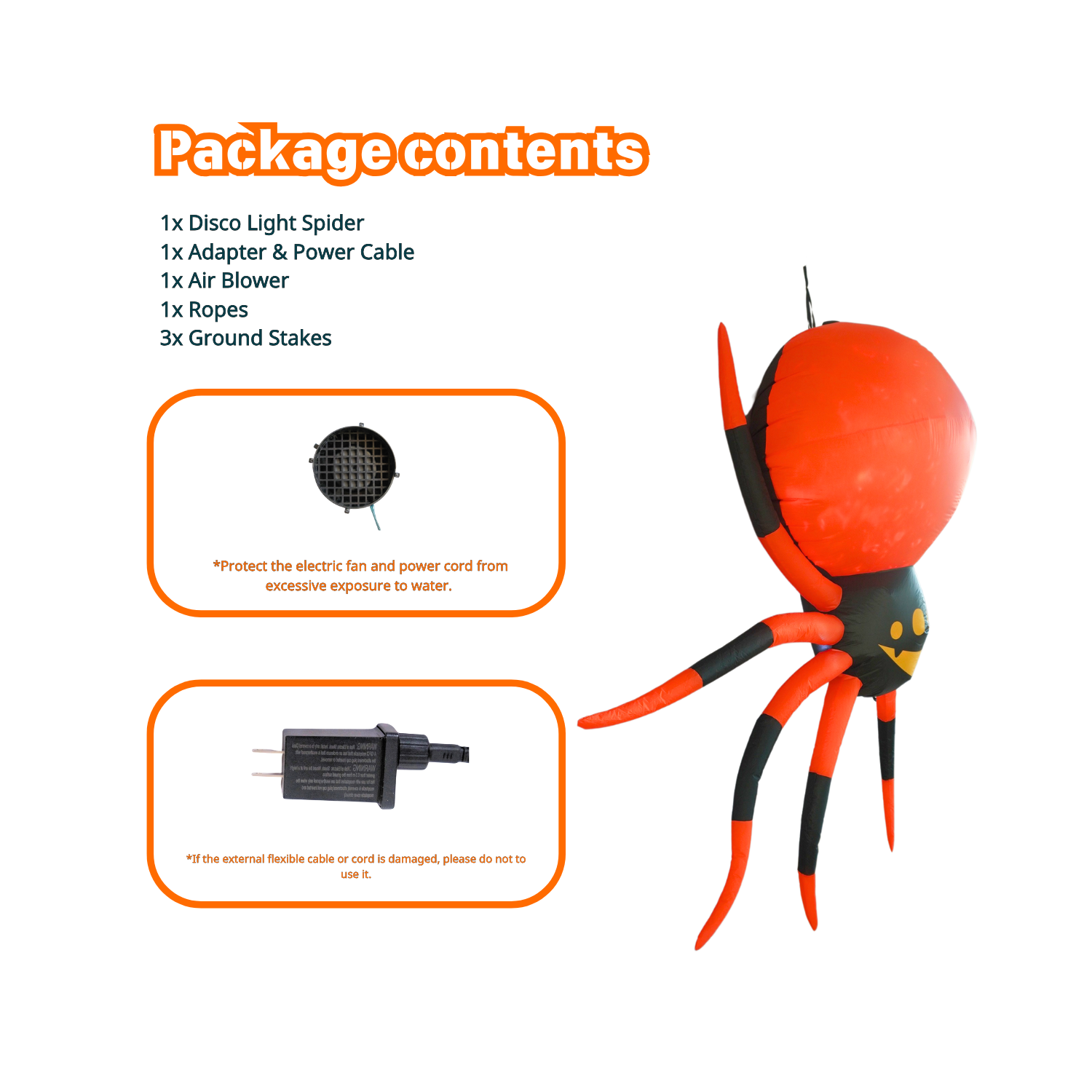 PTS 8FT Inflatable Hanging Spider Outdoor Decoration - PartyTimeSolution