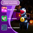 PTS 7FT Inflatable Dinosaur Skeleton with Pumpkin Outdoor Decoration - PartyTimeSolution