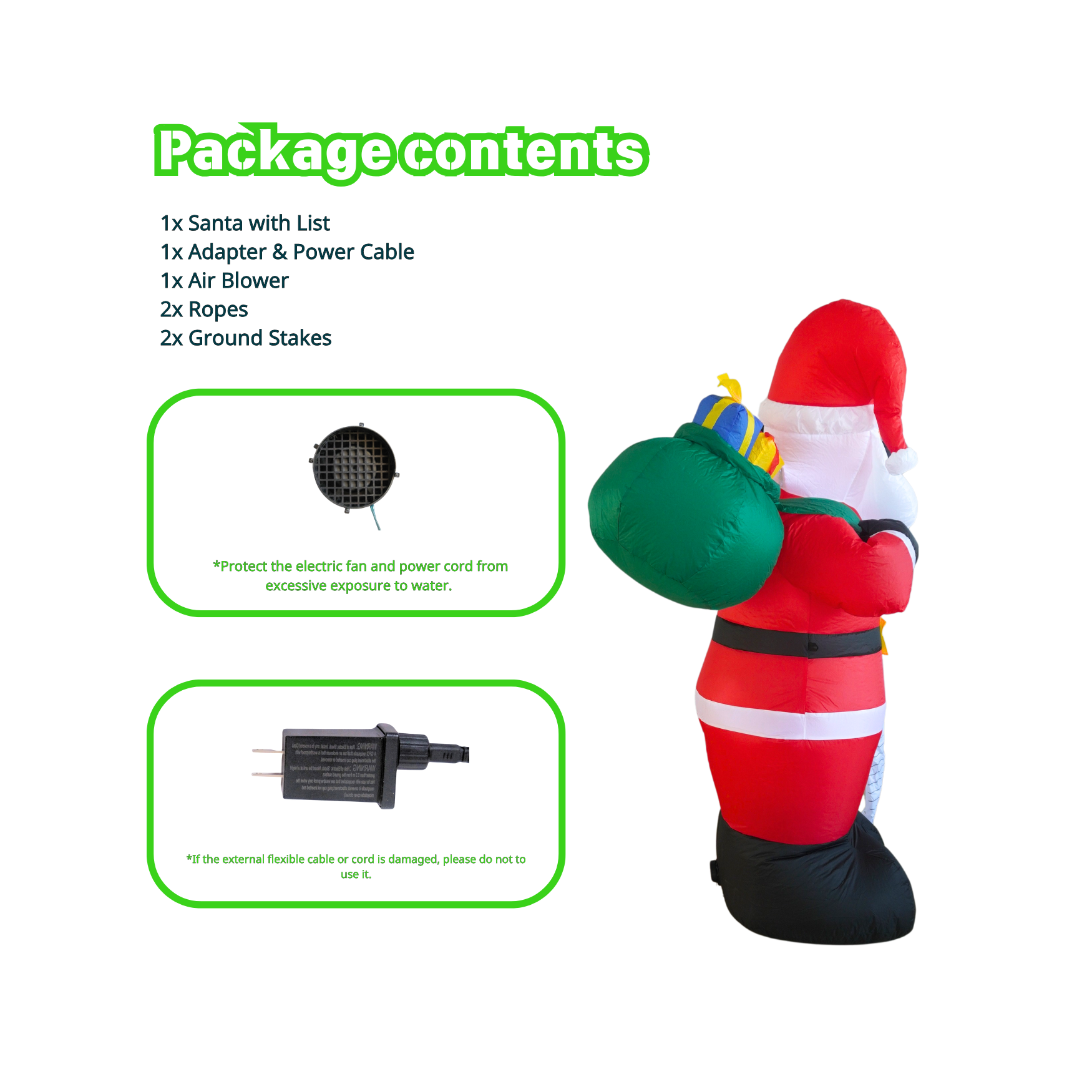 6FT Christmas Inflatable Santa with List Outdoor Decoration - PartyTimeSolution