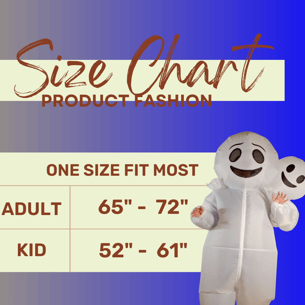 Inflatable Costume, Blow Up Ghost Costume for Halloween Inflatable Cosplay Party - PartyTimeSolution