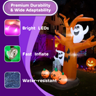 PTS 9FT Inflatable Ghost with Tree and Pumpkin Outdoor Decoration - PartyTimeSolution