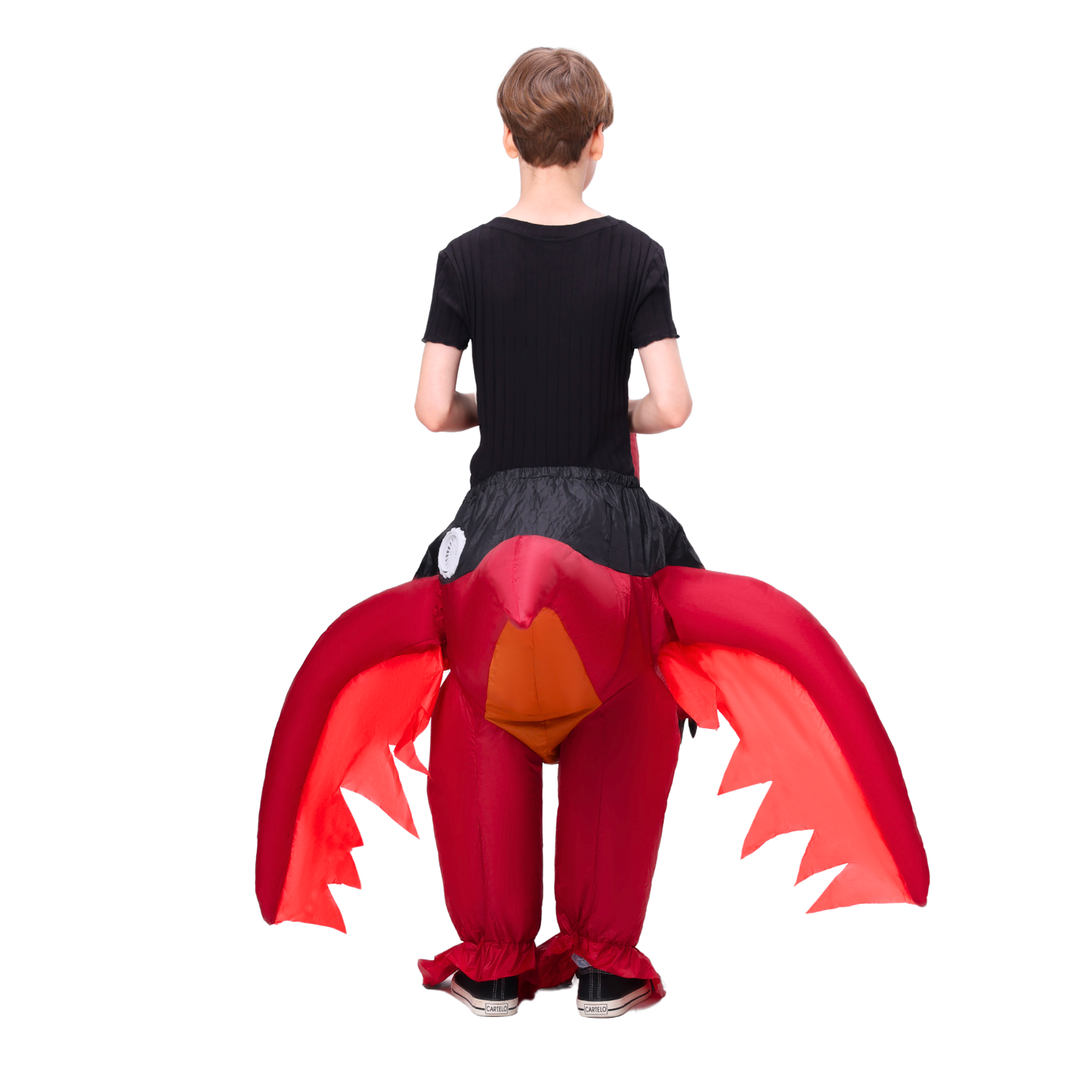 Kid Red Dragon Ride On Inflatable Costume - PartyTimeSolution