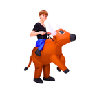 Kid Cowboy Ride On Inflatable Costume - PartyTimeSolution