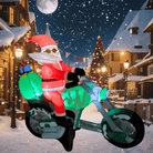 6FT Christmas Inflatable Santa Claus with Motorcycle Outdoor Decoration - PartyTimeSolution