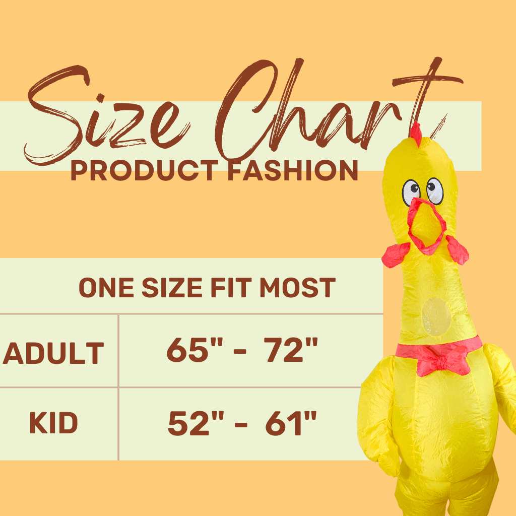 Adult Yellow Screaming Chicken Inflatable Costume - PartyTimeSolution