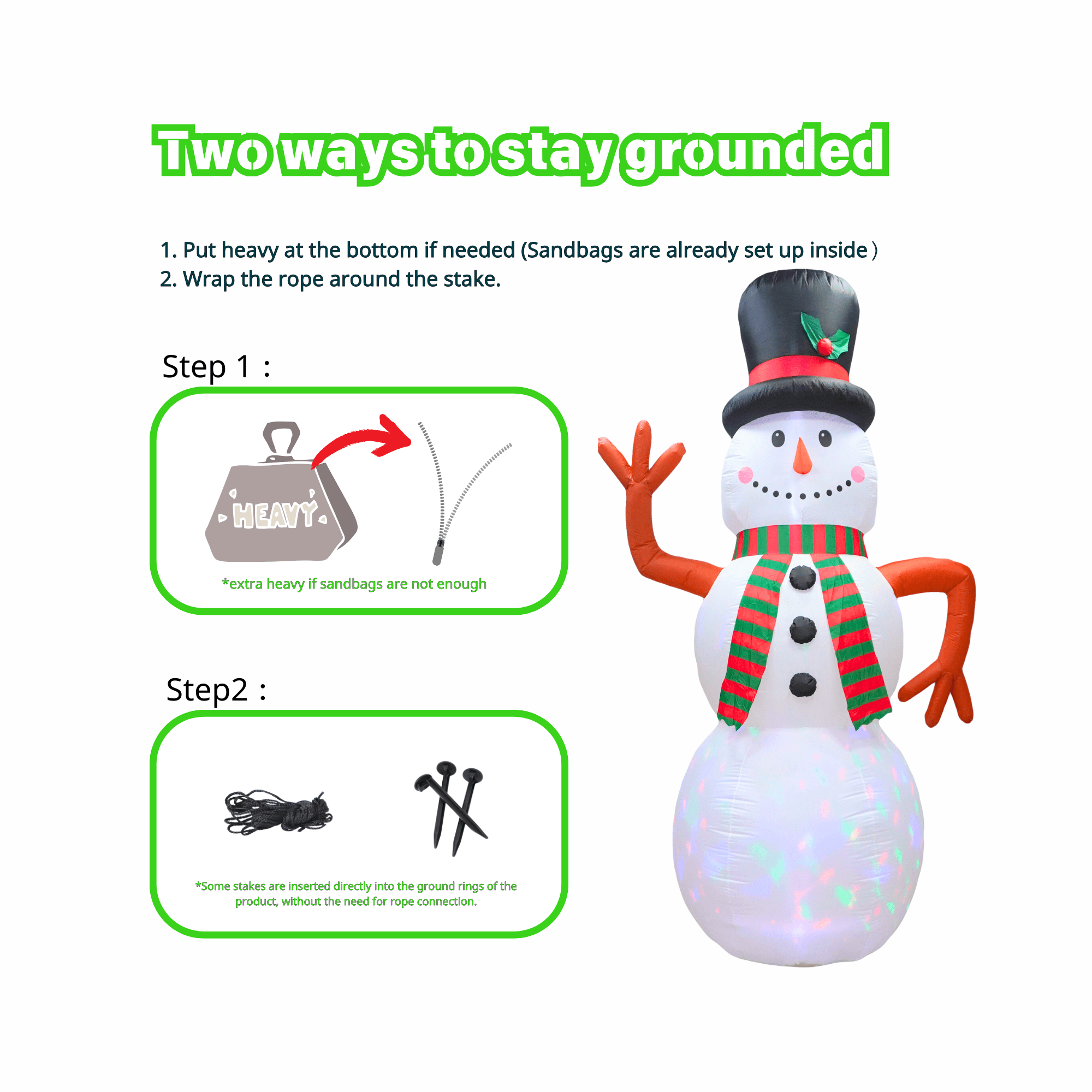 12FT Inflatable Snowman Outdoor Decoration - PartyTimeSolution