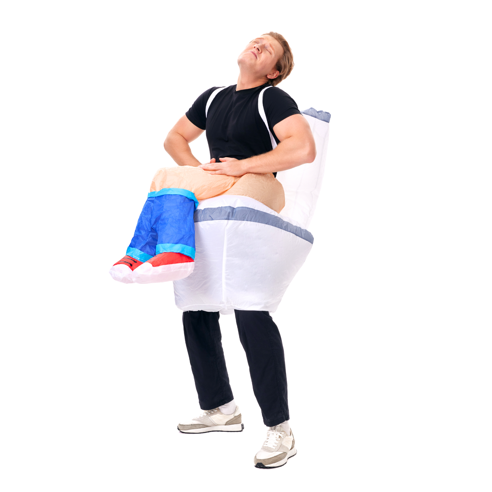 Adult Ride On Toilet Inflatable Costume - PartyTimeSolution