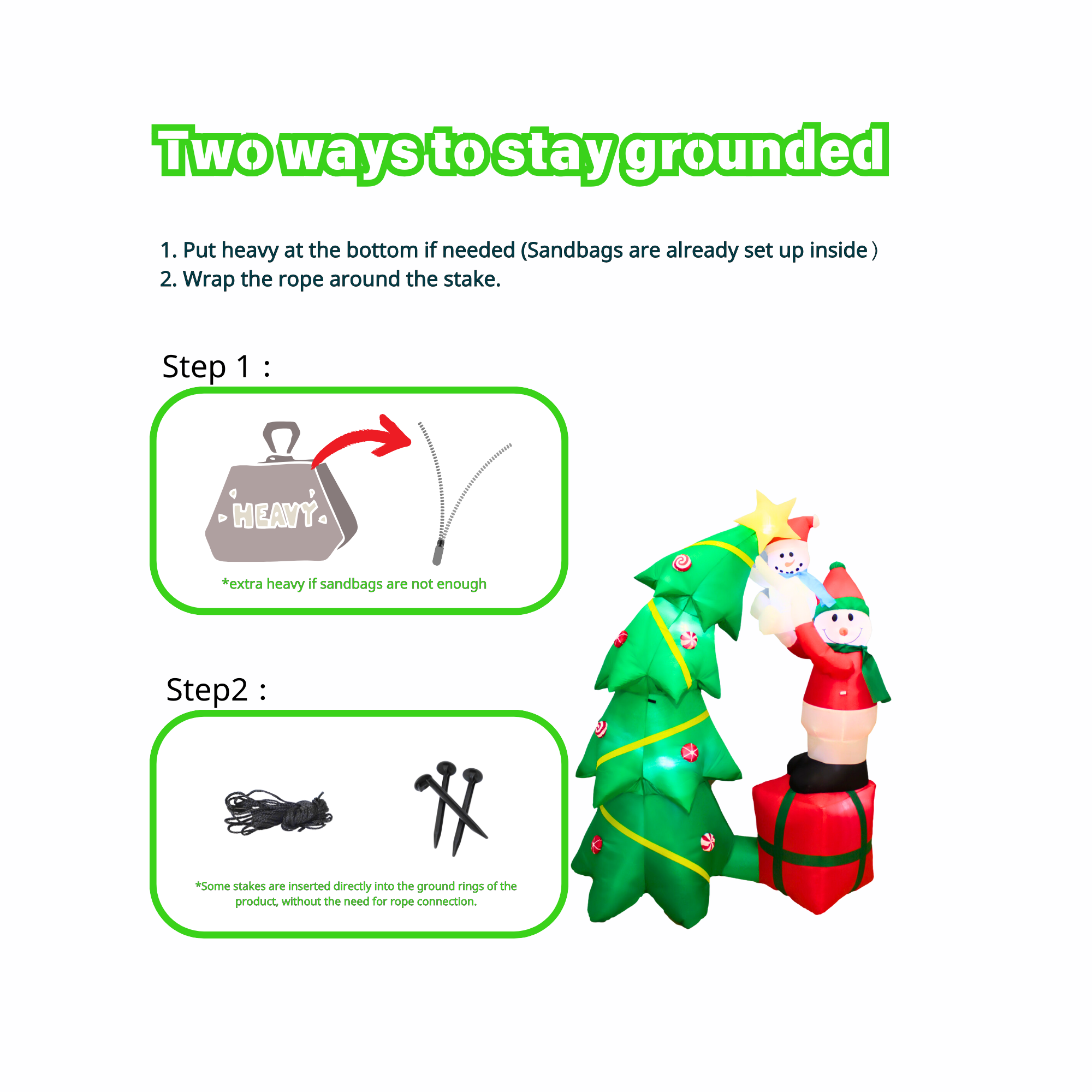 6FT Inflatable Snowman with Tree Outdoor Decoration - PartyTimeSolution