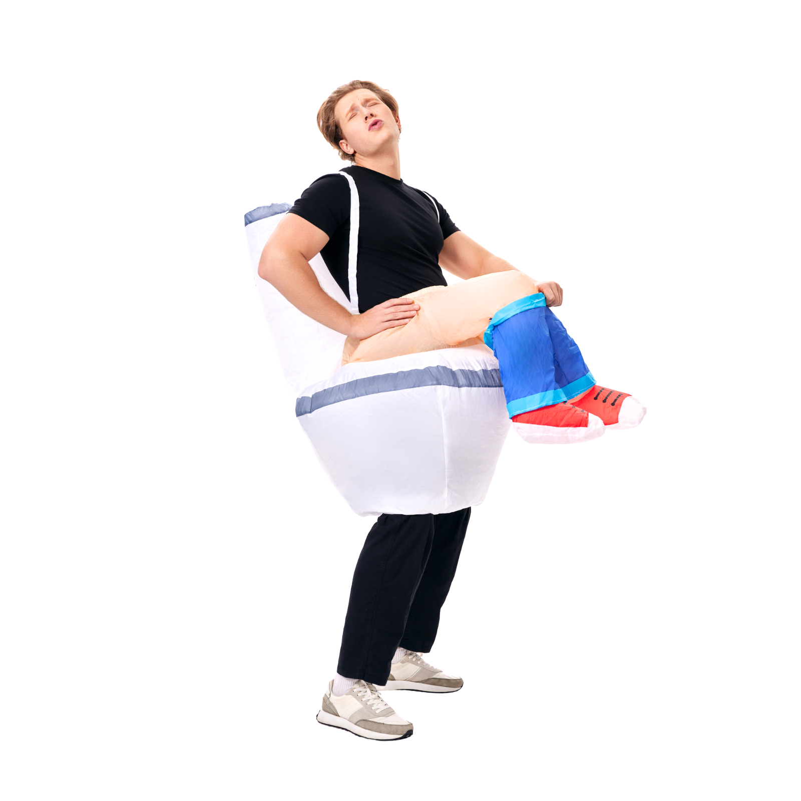 Adult Ride On Toilet Inflatable Costume - PartyTimeSolution