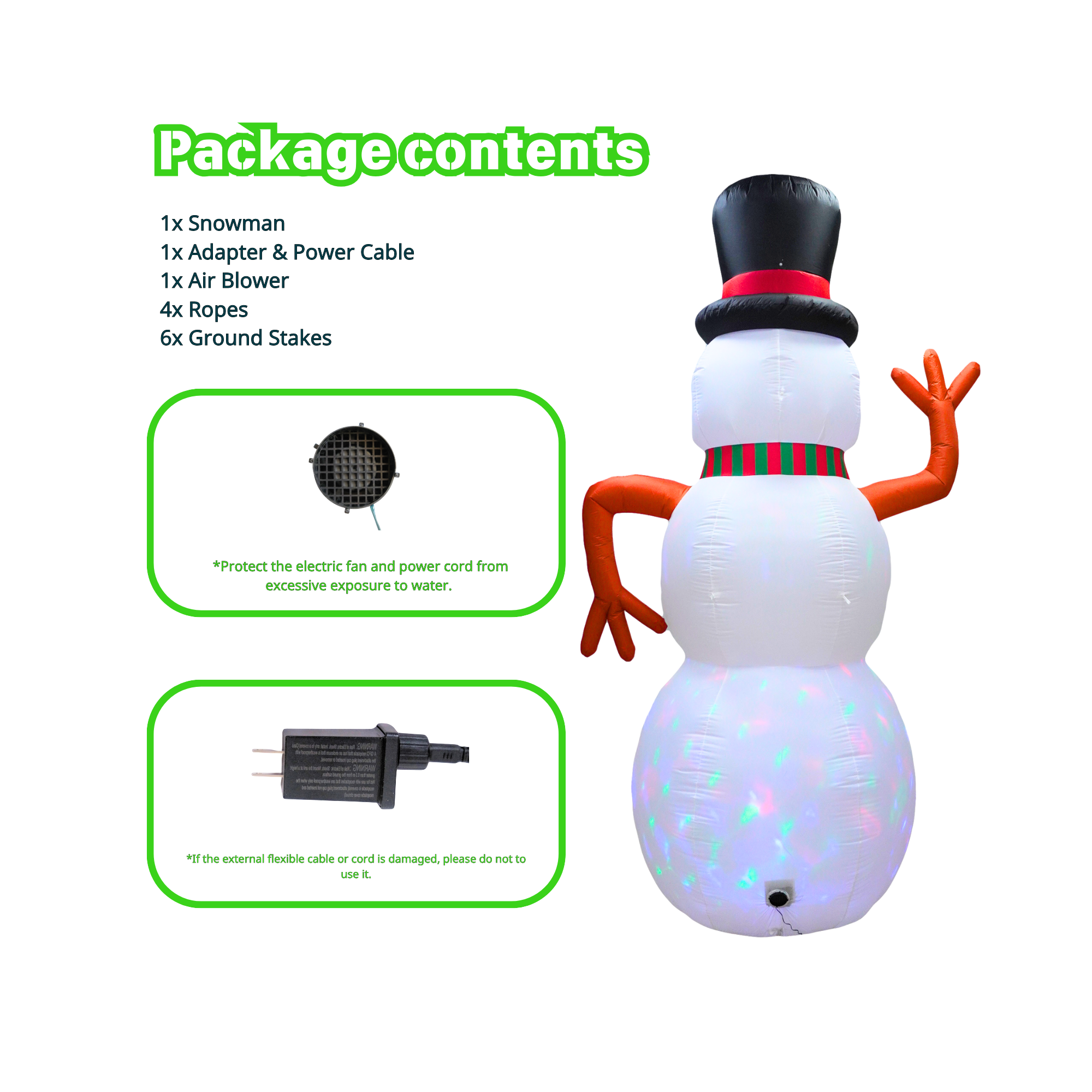 12FT Inflatable Snowman Outdoor Decoration - PartyTimeSolution