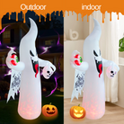 PTS 8FT Inflatable Ghost with Skull Outdoor Decoration - PartyTimeSolution