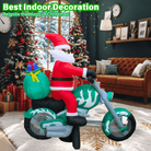 6FT Christmas Inflatable Santa Claus with Motorcycle Outdoor Decoration - PartyTimeSolution