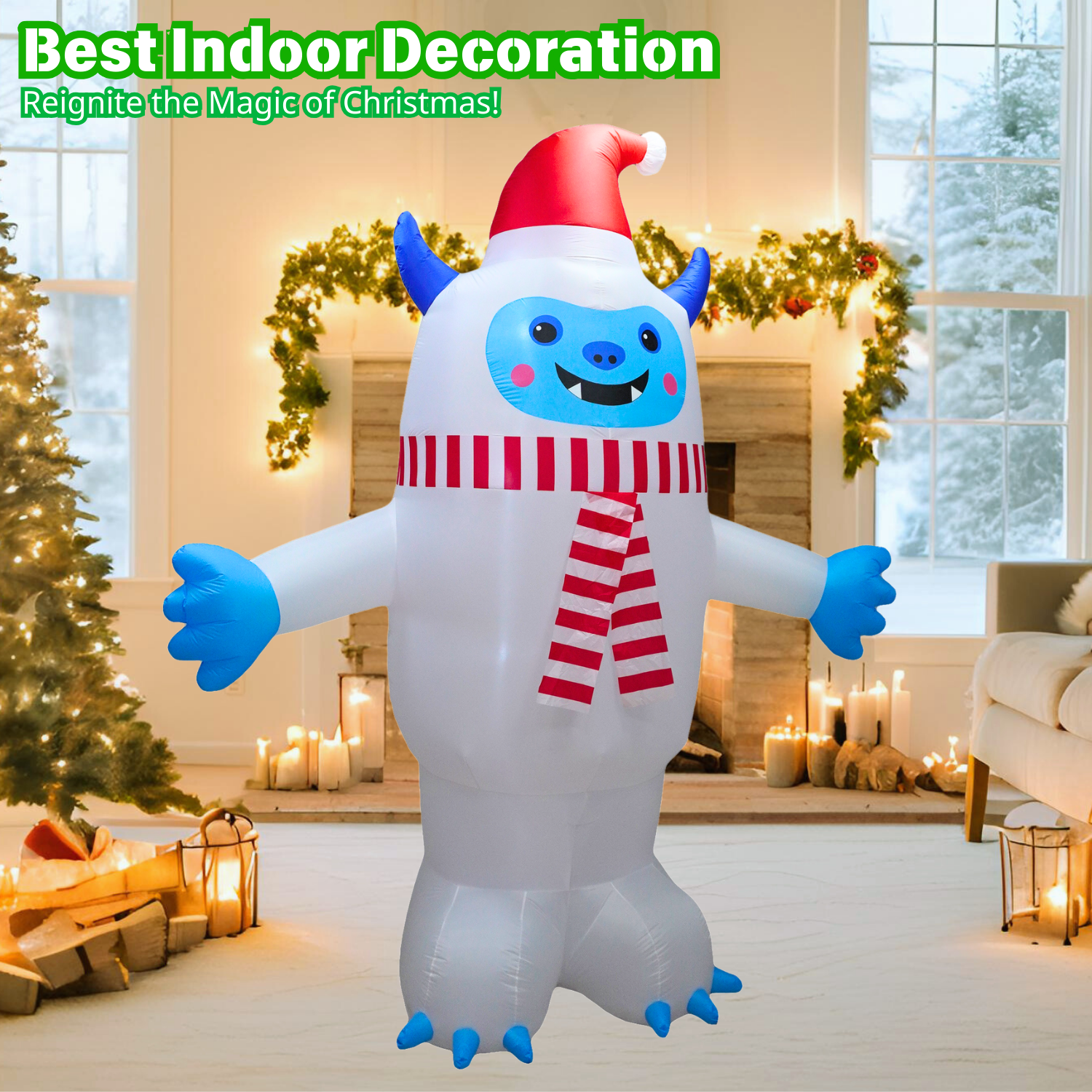 12FT Christmas Inflatable Yeti Christmas Outdoor Decoration - PartyTimeSolution