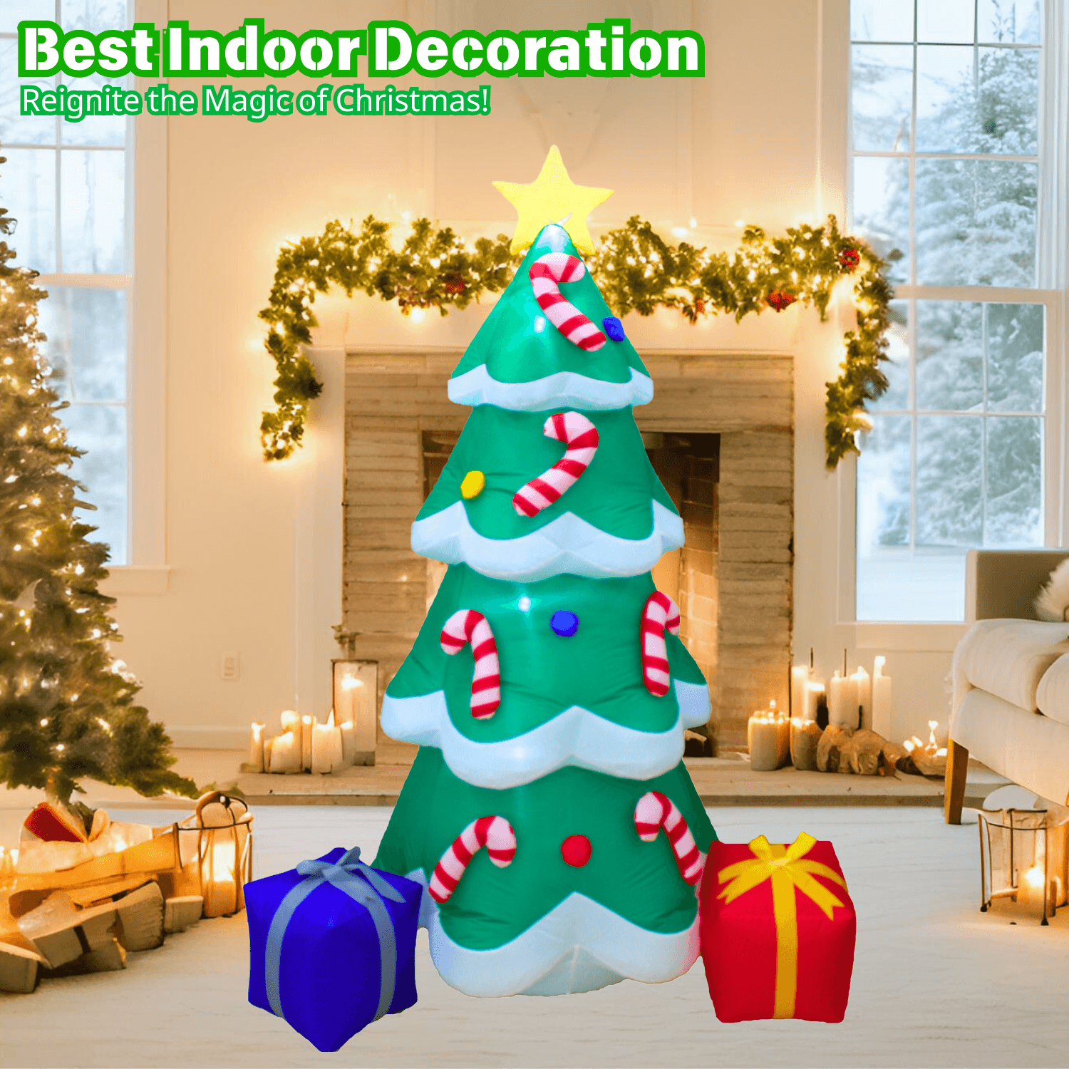 7FT Inflatable Christmas Tree Outdoor Decoration - PartyTimeSolution