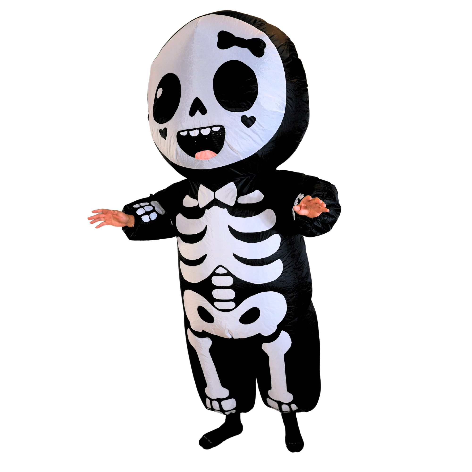 Kid Bow-Tied Cute Skeleton Inflatable Costume - PartyTimeSolution