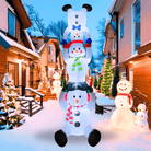 10FT Christmas Inflatable Snowman Family Tower Outdoor Decoration - PartyTimeSolution