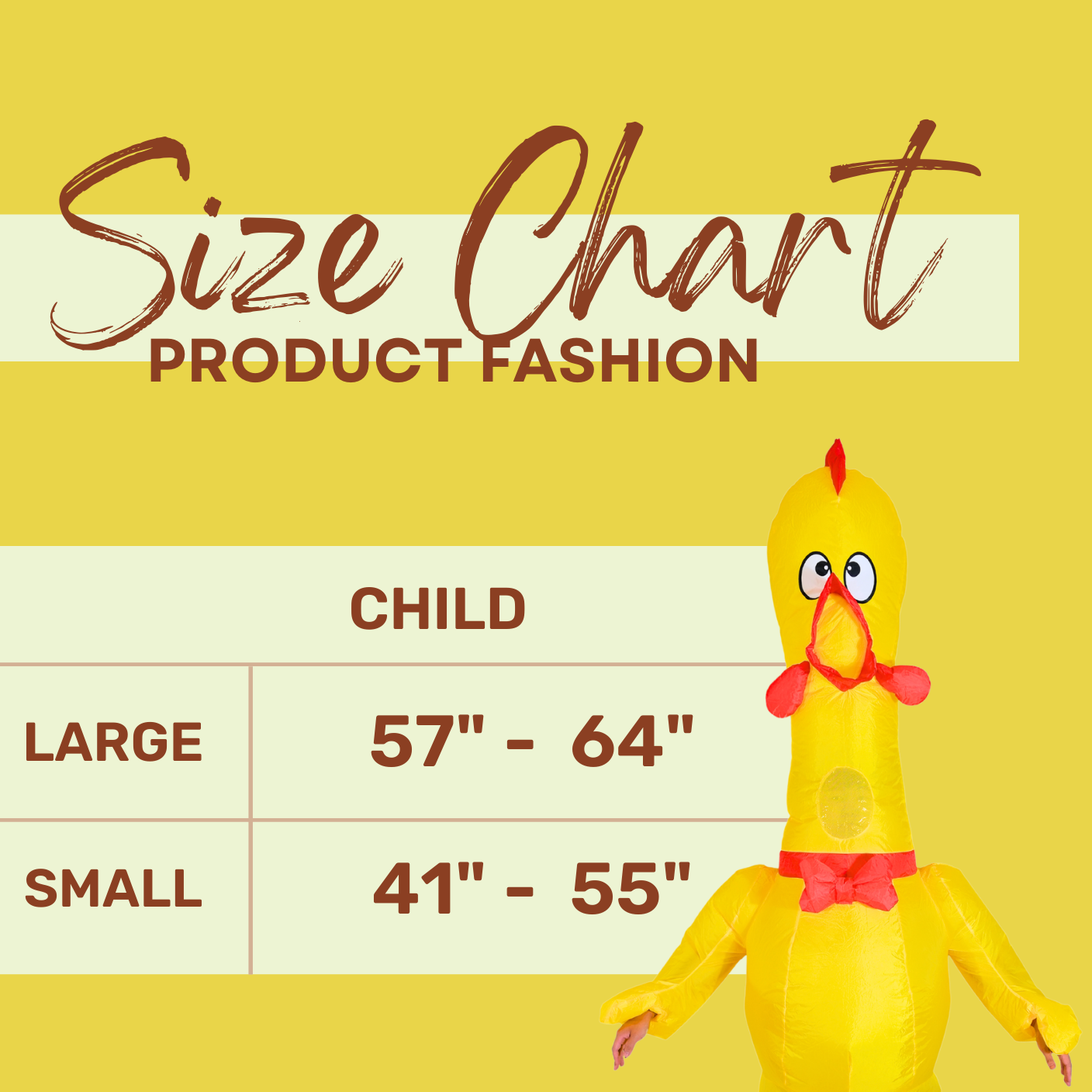 Small Size Costume for Kid Yellow Screaming Chicken Inflatable Costume - PartyTimeSolution