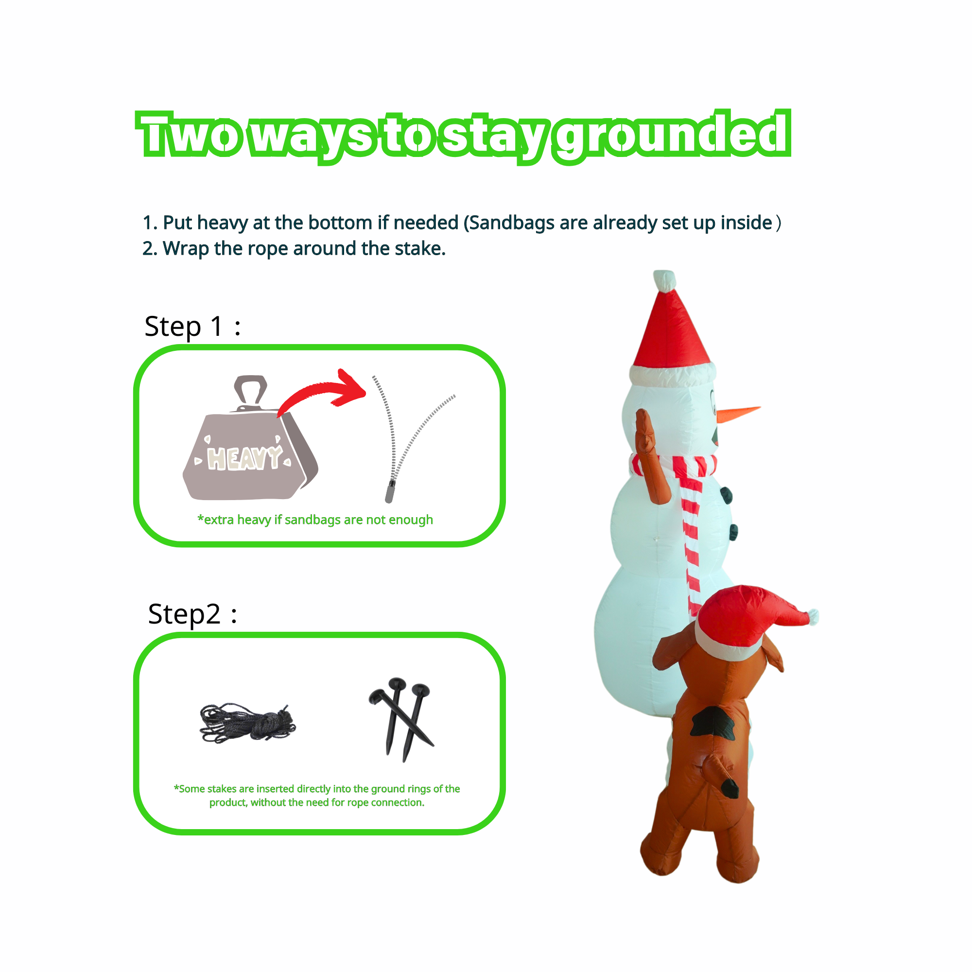 6FT Christmas Inflatable Snowman & Dog Outdoor Decoration - PartyTimeSolution