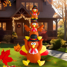 PTS 6FT Inflatable Turkey Tower Outdoor Decoration, Thanksgiving Blow Up Yard Decorations - PartyTimeSolution
