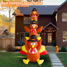 PTS 6FT Inflatable Turkey Tower Outdoor Decoration, Thanksgiving Blow Up Yard Decorations - PartyTimeSolution