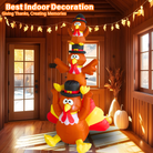 PTS 6FT Inflatable Turkey Tower Outdoor Decoration, Thanksgiving Blow Up Yard Decorations - PartyTimeSolution