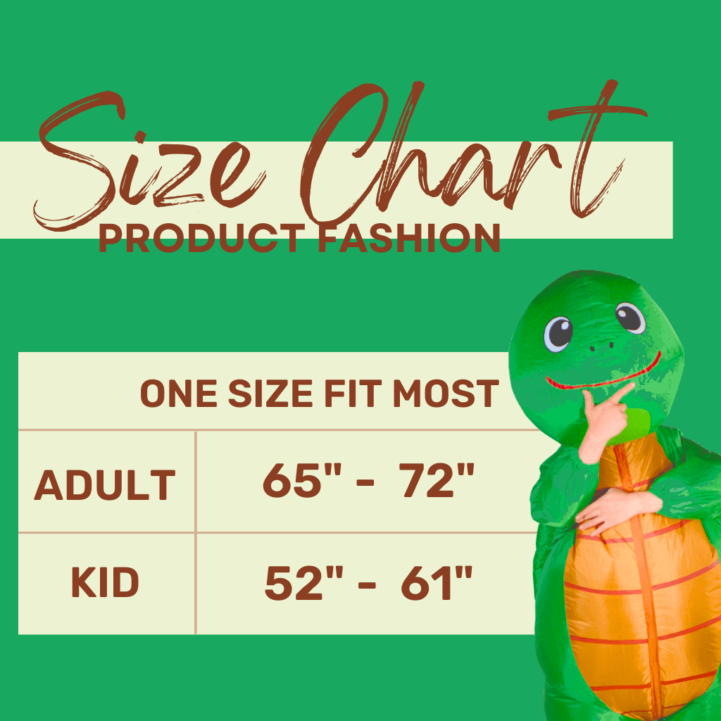 Smiling Green Turtle Adult Inflatable Costume - PartyTimeSolution
