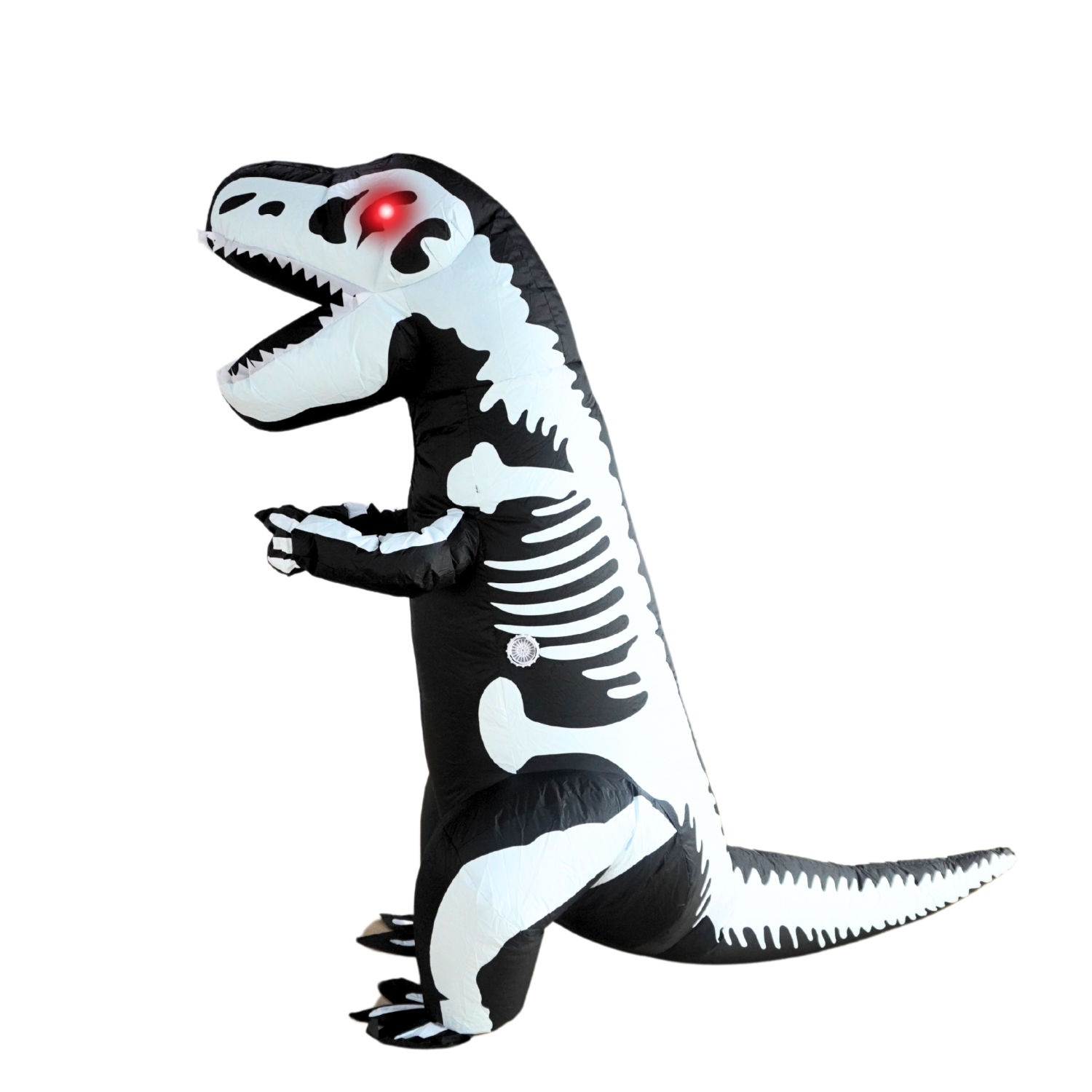 Adult LED Red Eyes Inflatable Dinosaur Skeleton Costume - PartyTimeSolution