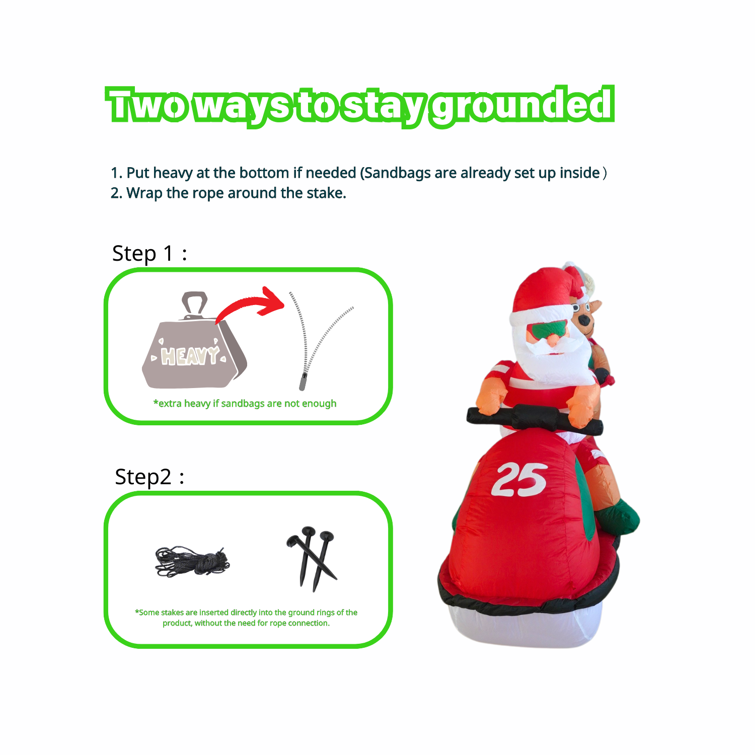 7FT Christmas Inflatable Santa Claus on Jet Ski Outdoor Decoration - PartyTimeSolution
