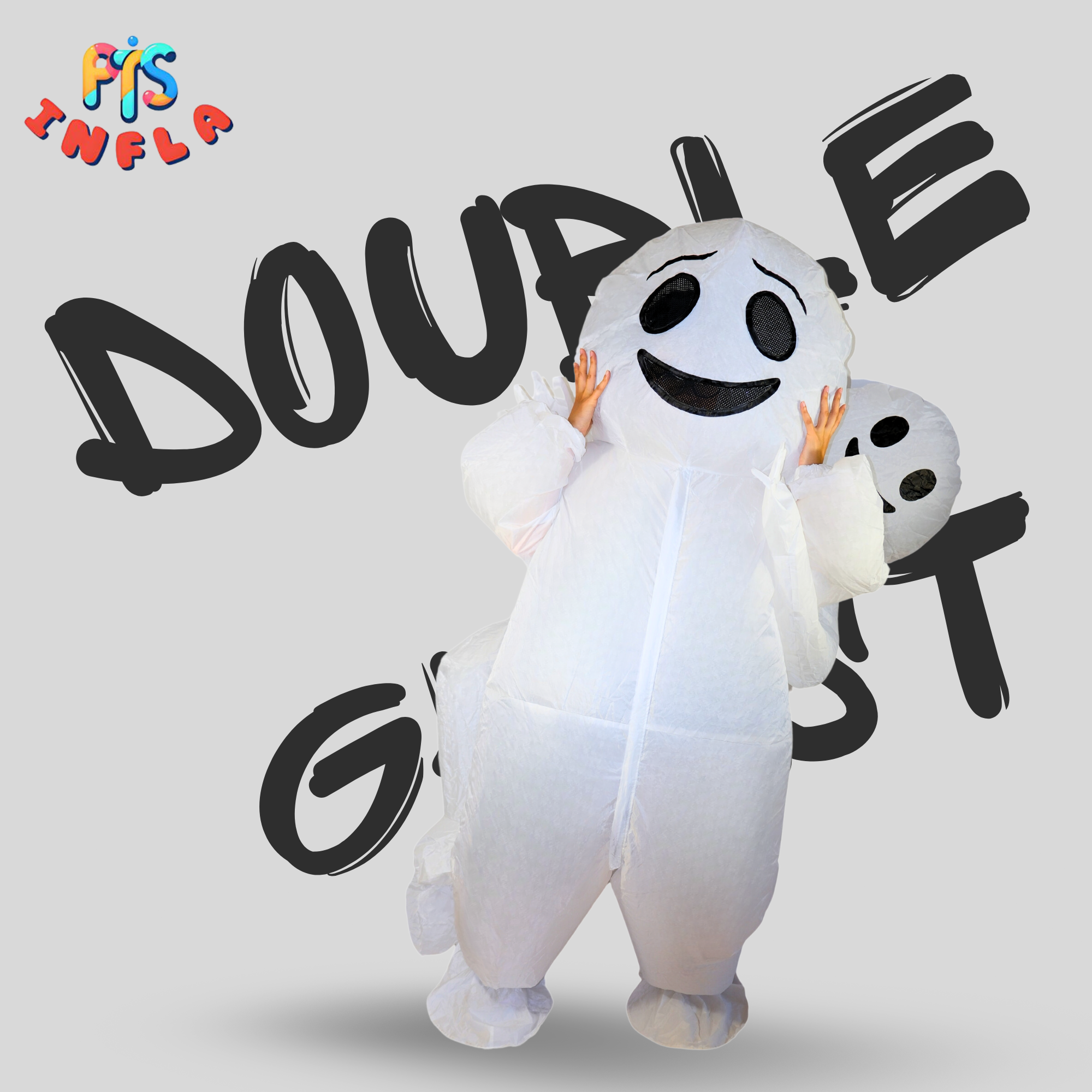 Inflatable Costume, Blow Up Ghost Costume for Halloween Inflatable Cosplay Party - PartyTimeSolution