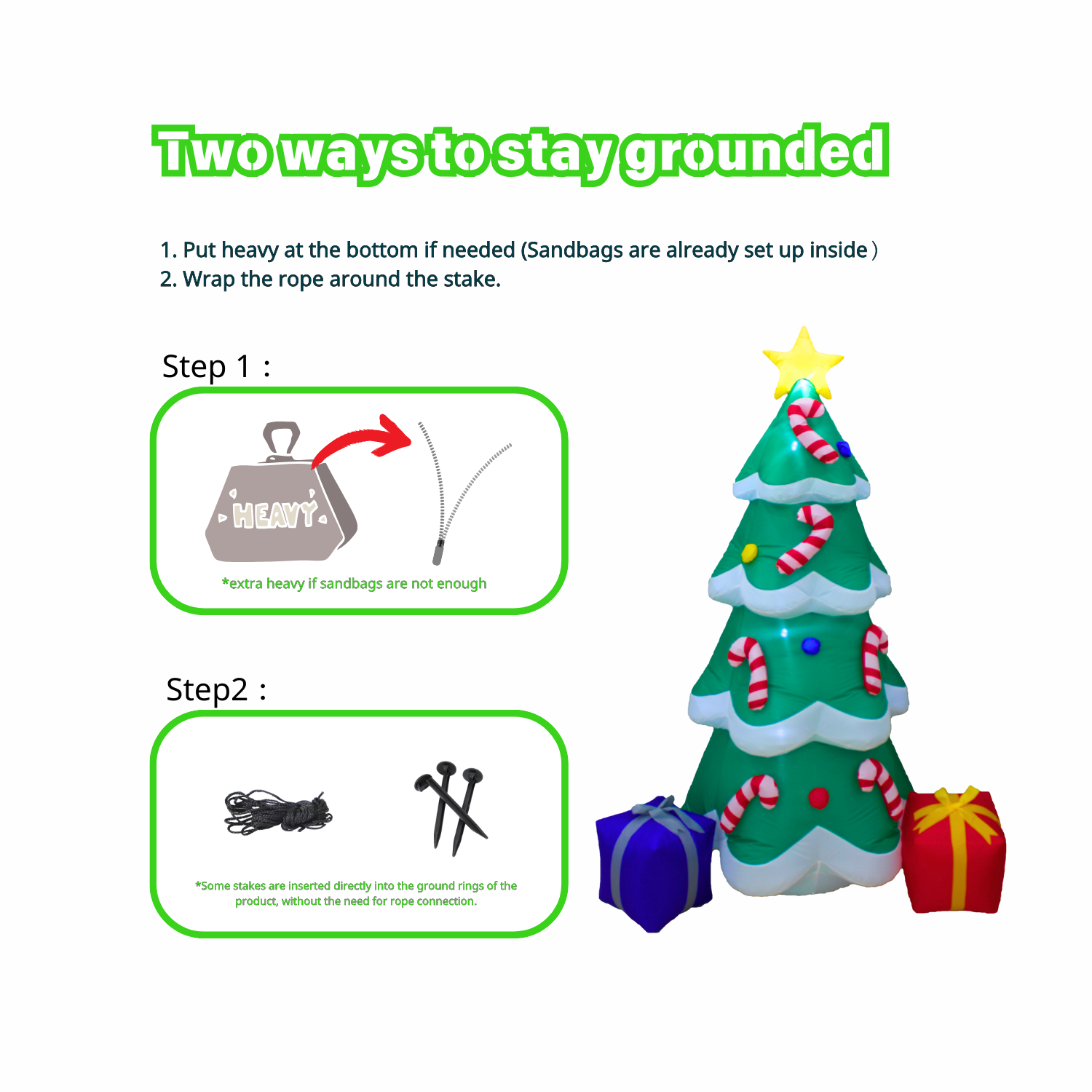 7FT Inflatable Christmas Tree Outdoor Decoration - PartyTimeSolution