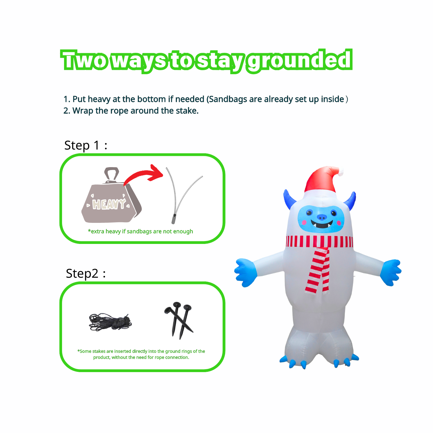 12FT Christmas Inflatable Yeti Christmas Outdoor Decoration - PartyTimeSolution