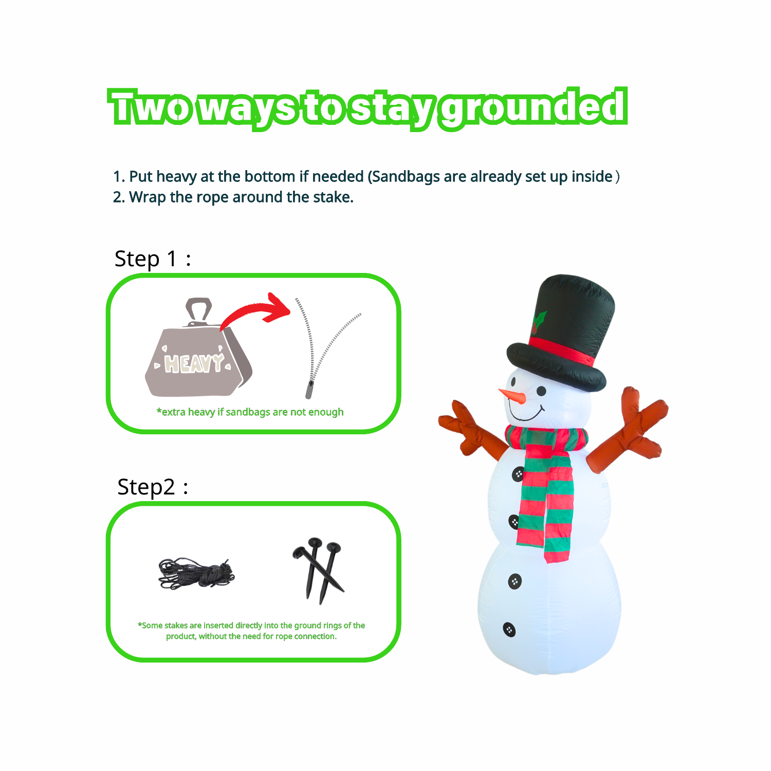 6FT Inflatable Snowman Outdoor Decoration - PartyTimeSolution
