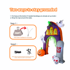 PTS 9FT Inflatable Arch with Pumpkin and Tombstone Outdoor Decoration - PartyTimeSolution
