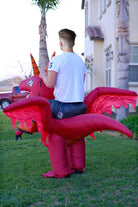 Kid Red Dragon Ride On Inflatable Costume