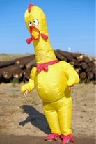 Yellow Screaming Chicken Inflatable Costume