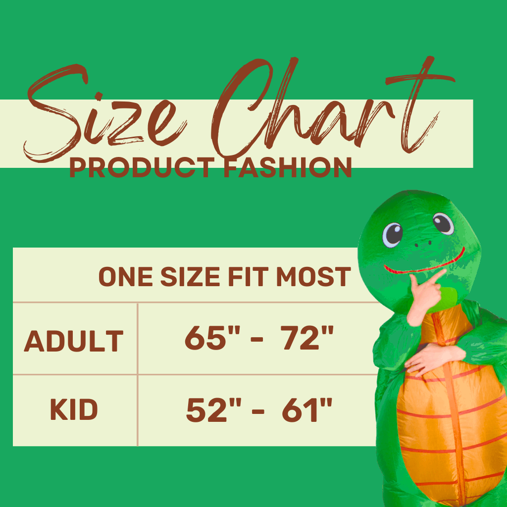 Smiling Green Turtle Adult Inflatable Costume