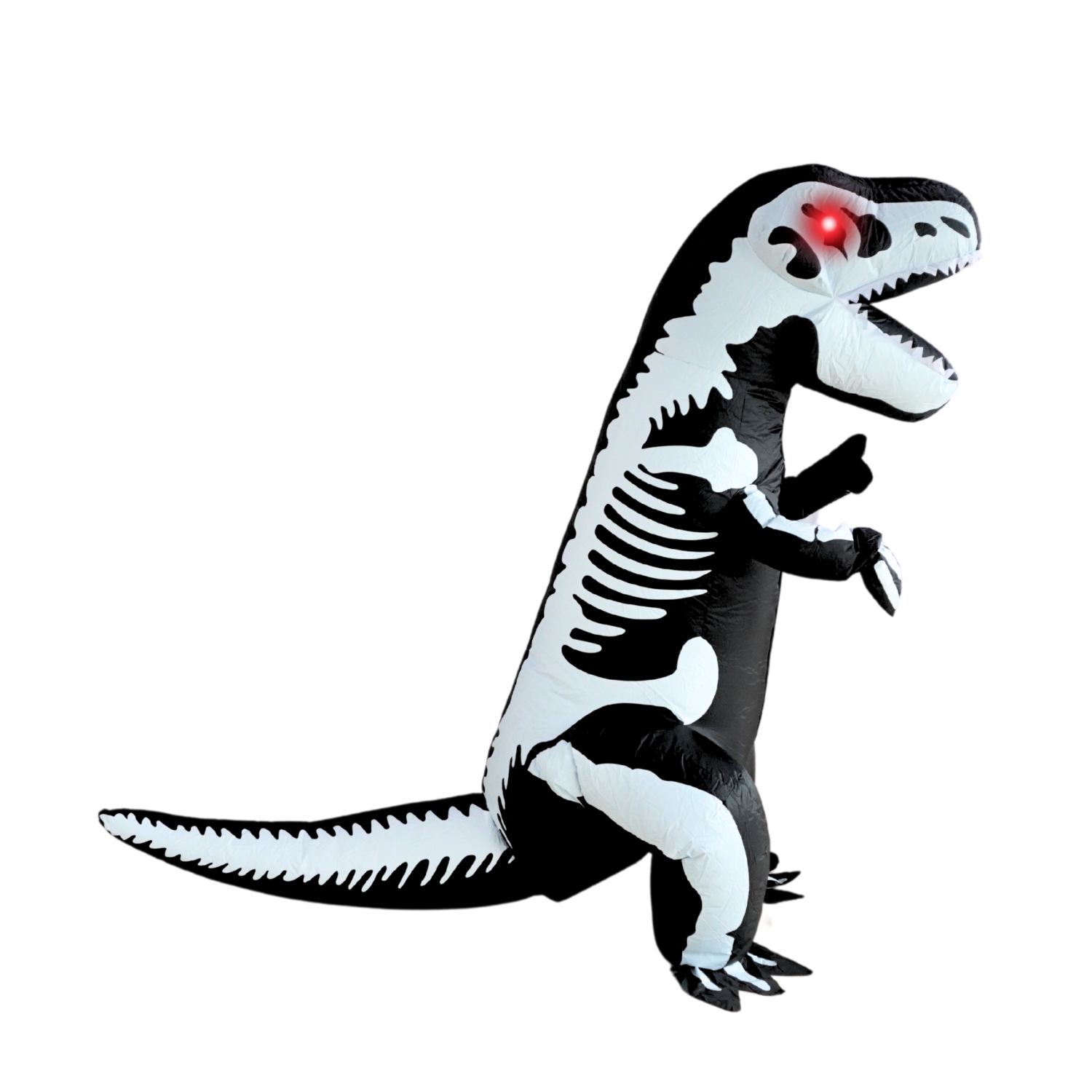 Adult LED Red Eyes Inflatable Dinosaur Skeleton Costume - PartyTimeSolution