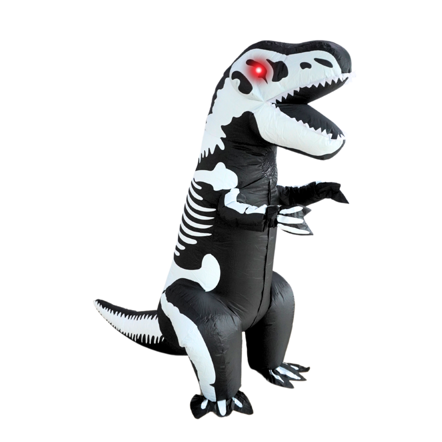 Adult LED Red Eyes Inflatable Dinosaur Skeleton Costume - PartyTimeSolution